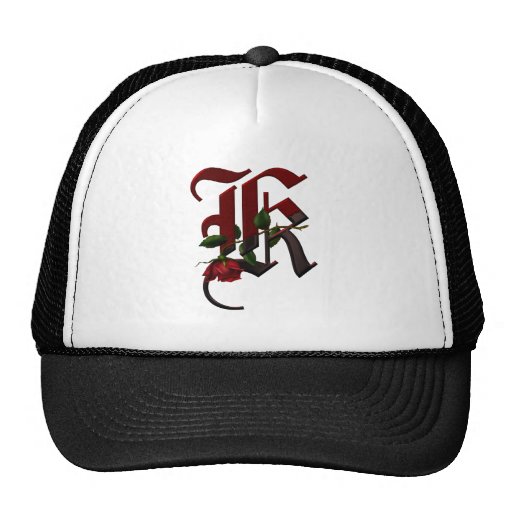Monogramme rose gothique K Casquettes De Camionneur