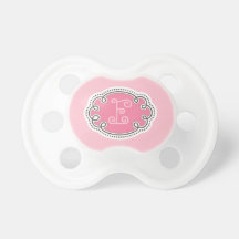 Monogramme rose mignon de bébé sucettes pour bébé