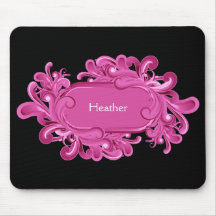 Monogramme rose Mousepads Tapis De Souris