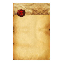 Monogramme ROUGE de PARCHEMIN de JOINT de CIRE Papier À Lettre Personnalisé