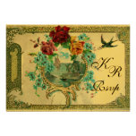 MONOGRAMME RSVP, papier métallique de ROMANTİCA 3  Bristols Personnalisés