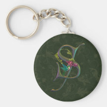 Monogramme S de colibri Porte-clefs