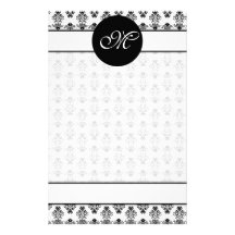 Monogramme sans doublure personnalisé de damassé b papier à lettre