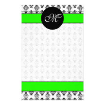 Monogramme sans doublure personnalisé de damassé v papier à lettre