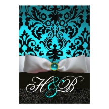 MONOGRAMME TURQUOISE DE DAMASSÉ DE NOIR BLEU D'AQU BRISTOL