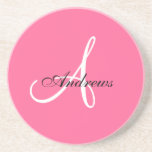 Monogramme un rose de caboteur d'anniversaire de m dessous de verres