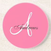 Monogramme un rose de caboteur d'anniversaire de m dessous de verres