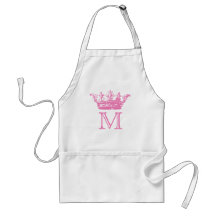 Monogramme vintage de couronne tablier