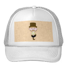 Monsieur avec le chapeau supérieur et la moustache casquettes
