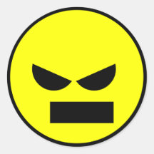Monsieur fâché Anti-Smiley Face Sticker Autocollants
