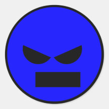 Monsieur fâché Anti-Smiley Face Sticker Autocollants Ronds