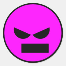 Monsieur fâché Anti-Smiley Face Sticker Autocollant Rond