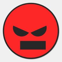 Monsieur fâché Anti-Smiley Face Sticker Autocollants