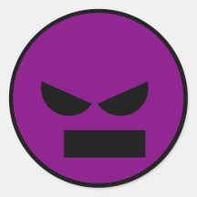 Monsieur fâché Anti-Smiley Face Sticker Autocollants Ronds