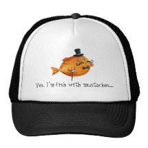 Monsieur Fishy Mustached Fish Casquette De Camionneur