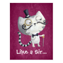 Monsieur Kitty Cat avec des moustaches Cartes Postales