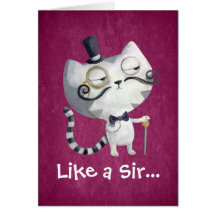 Monsieur Kitty Cat avec des moustaches Cartes