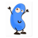 Monstre bleu mignon d'haricot cartes postales