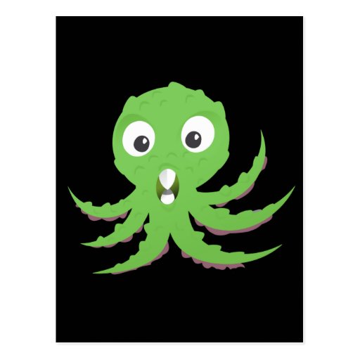 Monstre de mer verte mignon carte postale