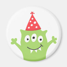 Monstre drôle avec le chapeau de partie magnets pour réfrigérateur
