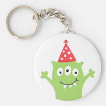 Monstre drôle avec le chapeau de partie porte-clés