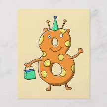 Monstre orange du numéro 8 pour le 8ème anniversai prospectus en couleur