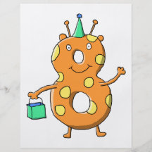Monstre orange du numéro 8 pour le 8ème anniversai prospectus personnalisés