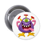 Monstre pourpre maladroit badge avec épingle