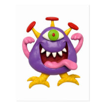 Monstre pourpre maladroit cartes postales