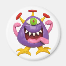 Monstre pourpre maladroit magnets
