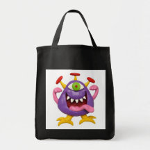 Monstre pourpre maladroit sacs en toile