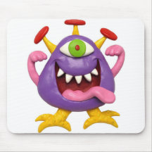 Monstre pourpre maladroit tapis de souris