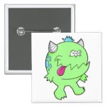 monstre vert adorable de chomper de langue pin's avec agrafe