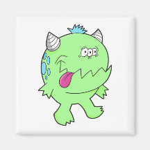 monstre vert adorable de chomper de langue magnets