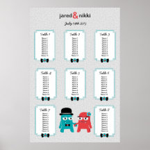 Monstres dans le plan de Tableau de mariage d'amou Poster