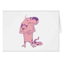 monstres roses en rose vif carte de vœux