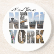 Montage graphique de tourisme de New York City Dessous De Verre