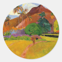 "Montagnes dans l'autocollant du Tahiti" - Paul Ga