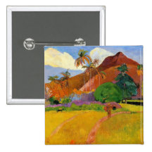 "Montagnes dans le bouton du Tahiti" - Paul Gaugui Pin's