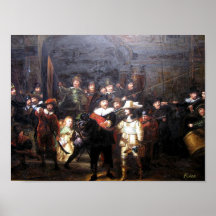 Montre de nuit - Rembrandt Affiche