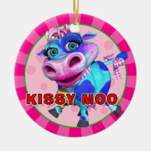 MOO de "GiggleBellies" Kissy l'ornement de vache