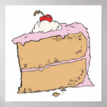 morceau de gâteau délicieux affiches
