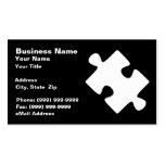 morceau du puzzle 3D (blanc sur la BG noire) Cartes De Visite Personnelles