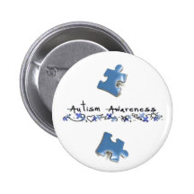 Morceaux bleus de puzzle - sensibilisation sur l'a badges avec agrafe