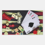 Morceaux de jeu de casino autocollants en rectangle