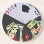 Morceaux de jeu de casino dessous de verres