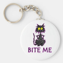 Mordez-moi ! Conceptions de cadeau de chat Porte-clés