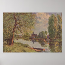Moret-sur-Loing 1890 d'Alfred Sisley Flußlandschaf Affiche