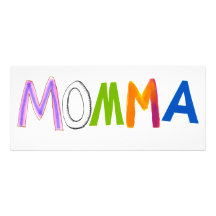 Mot coloré d'art d'amusement de maman de maman de  cartons d'invitation