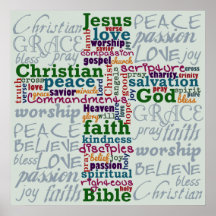 Mot religieux chrétien Art Cross Posters